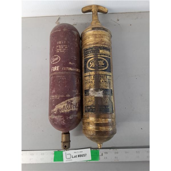 (2) Vintage Hand Pump Fire Extinguishers- Cannot Ship