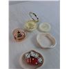 Image 2 : Brass Owl, (3) SIlk Flowers, Trinket Boxes