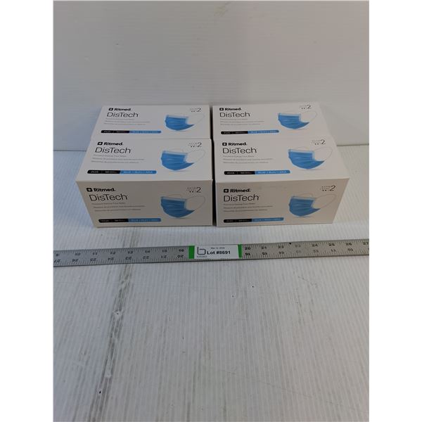 (4) Face Masks - 50/Box - Ritmed - Blue