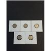 Image 3 : (5) Canadian Dime (80% Silver) 1940 thru 1944