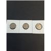 Image 3 : (3) Canadian Nickels  - 1922 thru 1924