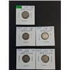 Image 2 : (5) Canadian Dime (80% Silver) 1928-1929, 1931, 1938-1939
