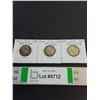 Image 1 : (3) Canadian Quarters (80% Silver) 1943 thru 1945