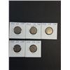 Image 2 : (5) Canadian Nickels - 1931 thru 1935