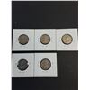 Image 3 : (5) Canadian Nickels - 1931 thru 1935