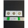 Image 1 : (3) Canadian Quarters (80% Silver) 1940 thru 1942
