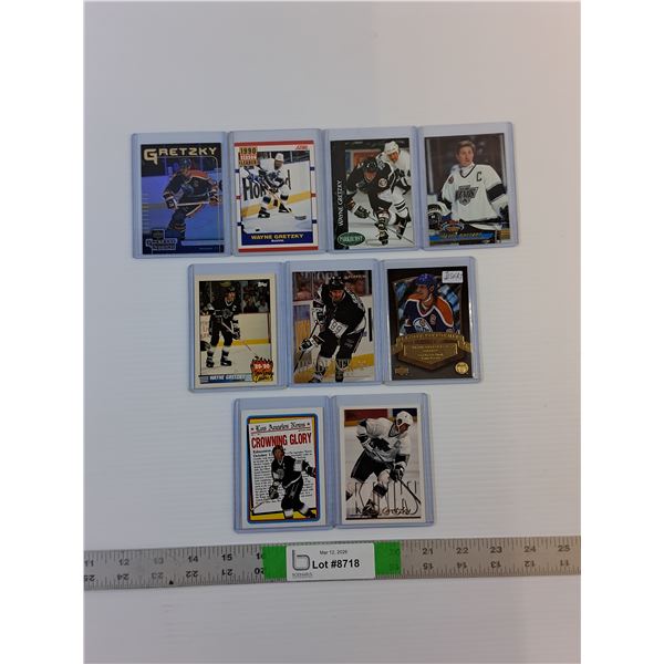 (9) Hockey Cards - Assorted - Wayne Gretzky  (Multiple Brand/Season)-Cannot Guarantee Authenticity