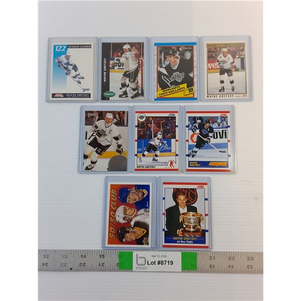 (9) Hockey Cards - Assorted - Wayne Gretzky (Multiple Brands/Seasons)-Cannot Guarantee Authenticity