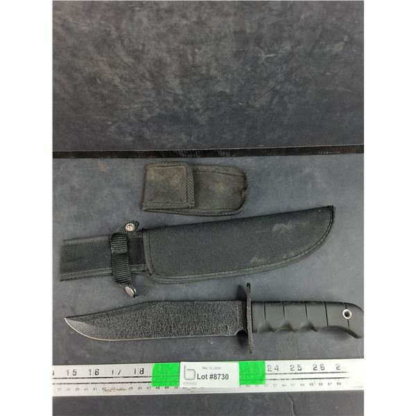 Canada Ammo 9" Fixed Blade Combat Knife, (2) Fabric Sheaths
