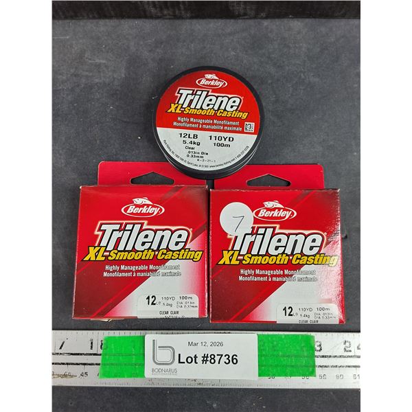 (2) Berkley 12lbs 100m Trilene XL Smooth Casting Fishing Lines - New