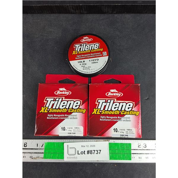 (2) Berkley 10lbs 100m Trilene XL Smooth Casting Fishing Lines - New