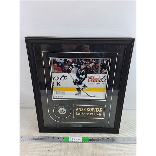Framed Anze Kopitar LA Kings Print w/ Autographed Hockey Puck 19" x 16"