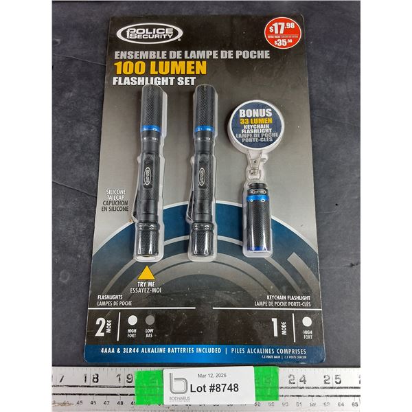 Police Security 100 Lumen Flashlight Set