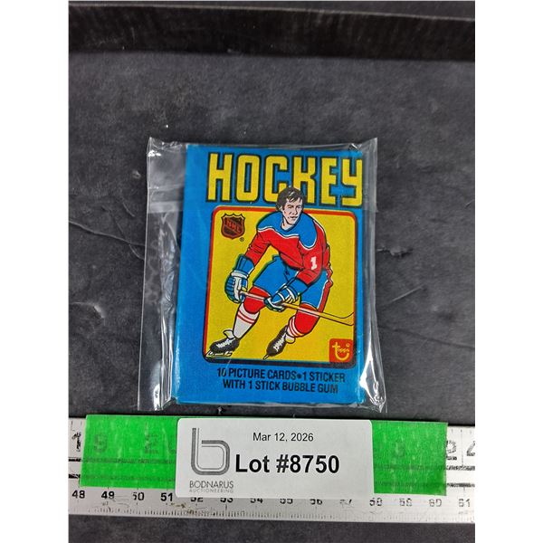 Vintage Topps Hockey 10 Picture Cards, 1 Sticker w/ 1 Stick Bubble Gum - Sealed, CANNOT AUTHENTICATE