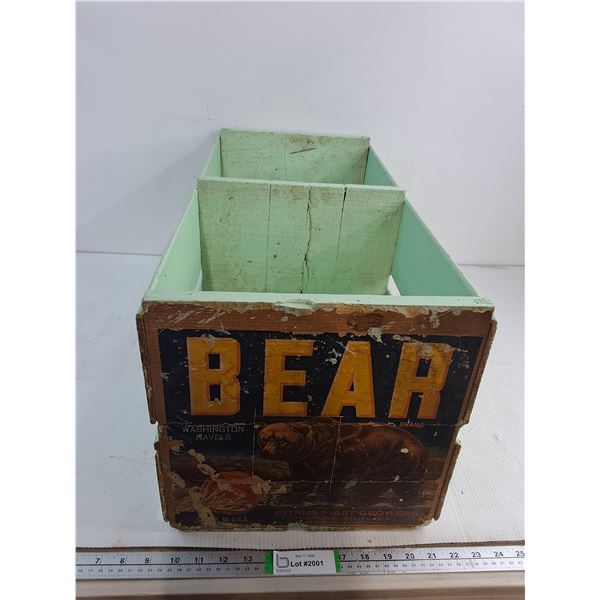 Vintage "BEAR" Navel Orange Wooden Crate-26"Lx12"Wx12"H - PICK UP ONLY