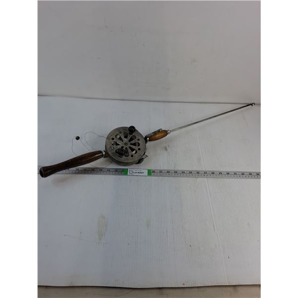 Vintage Fishing Rod and Reel with Steel Line