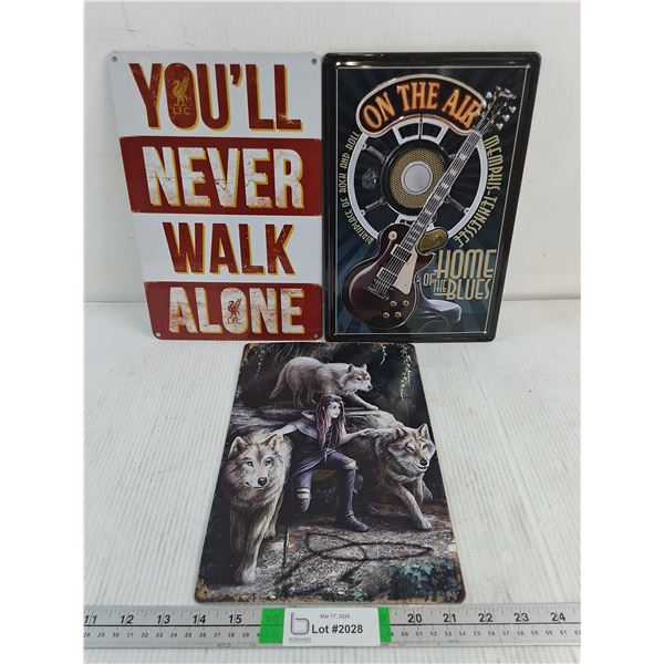 (3) Metal Decorative Signs