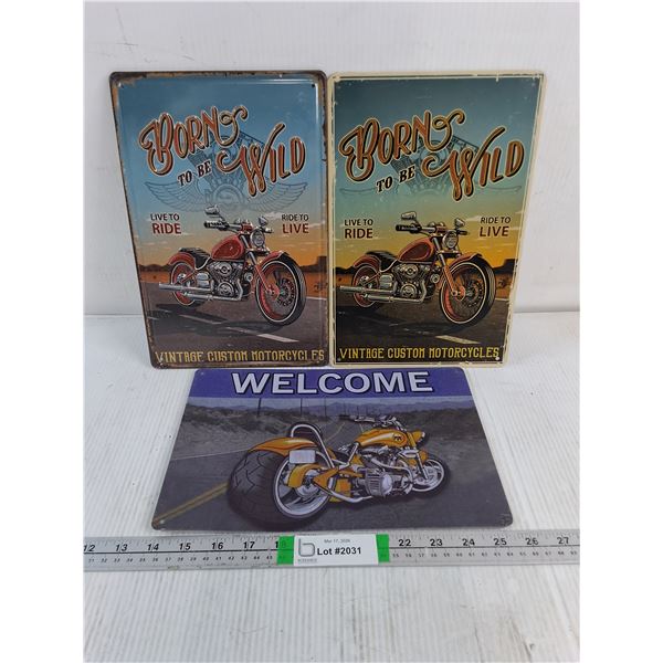 (3) Metal Decorative Signs