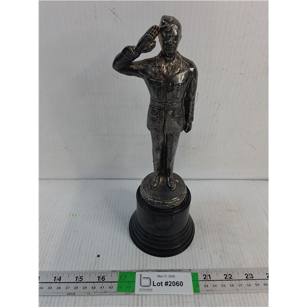 Bronze Military Soldier in Full Dress on Base-11" Tall
