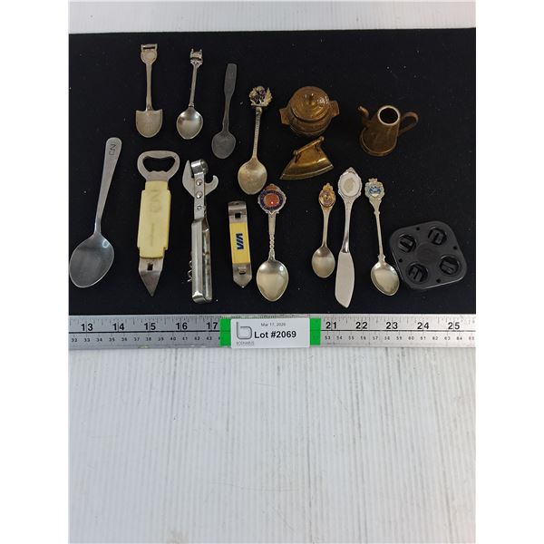 Lot of Collector Spoons,Ornaments,Bottle Openers