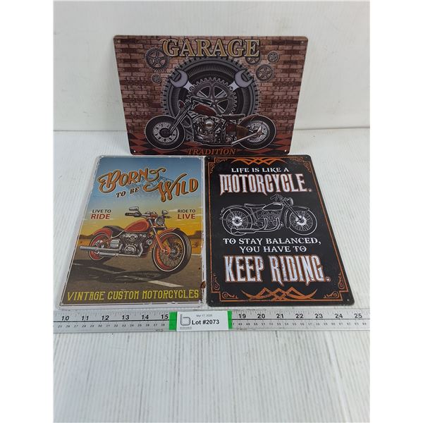 (3) Decorative Metal Signs