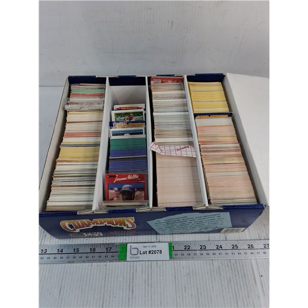 Box of assorted Hockey,Baseball and Football Cards-Cannot Authenticate
