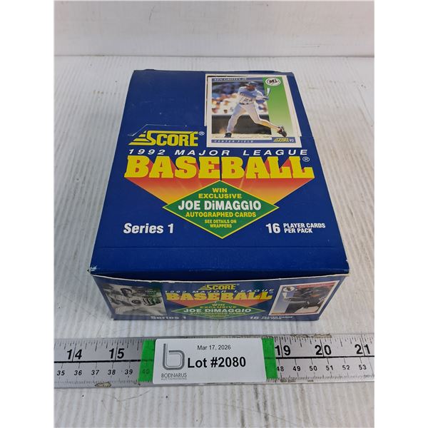 Box of  Score 1992 Baseball Cards-Cannot Authenticate
