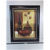 Image 1 : * Wood Framed 25" x 31" "Vases" Wall Decor - Pickup Preferred