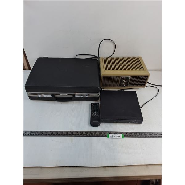 Sylvania DVD w/RC - Powers On, Sanyo Air Filter - Powers On, Samsonite Hard Body Brief Case