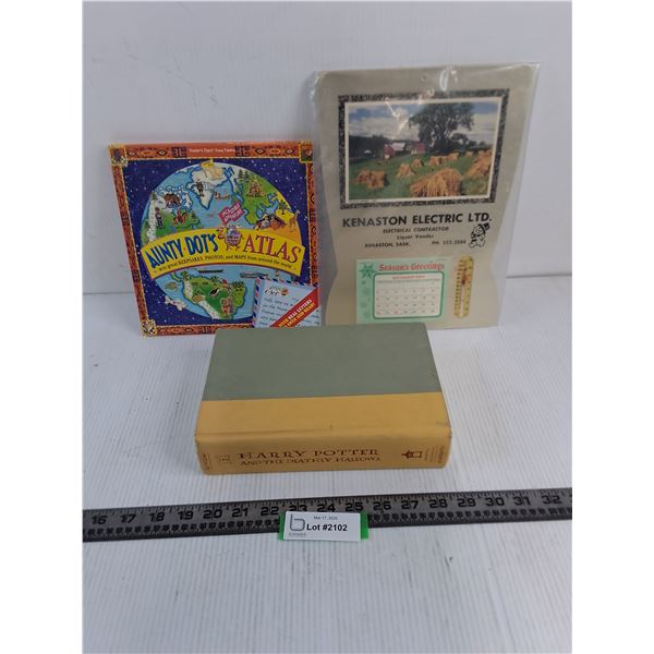 Harry Potter "Year 7" Hard Cover Book, Aunty Dot's Atlas, Kenaston Electric 1984 Calendar