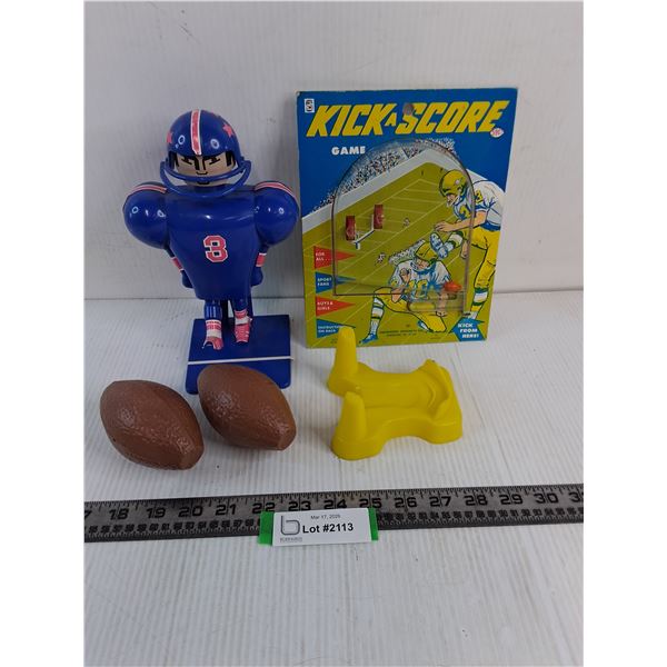 (2) Vintage "Football Themed" Kids Games, Kicking Tee