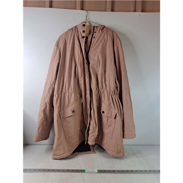 Womans Pink Insulated Raincoat Size 1X