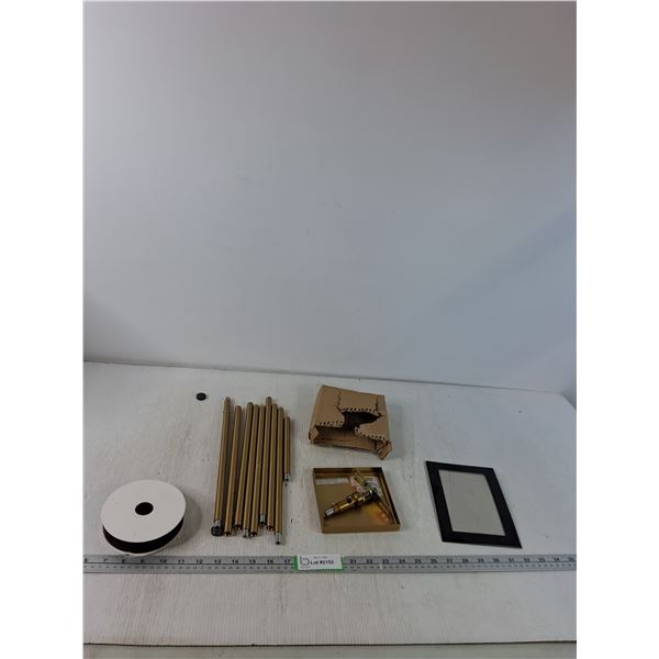 Picture Frame, Brass Extension Rods, Misc