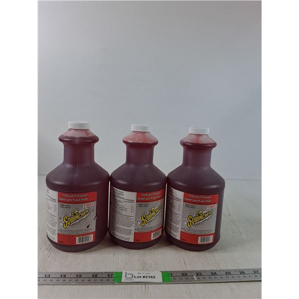 (3) Jugs Of Squincher Sport Drink Concentrate- Fruit Punch Flavour ( cannot ship)