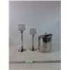 Image 1 : (2) Tea Light Candle Holder(up to 14"),  Bucket With Lid