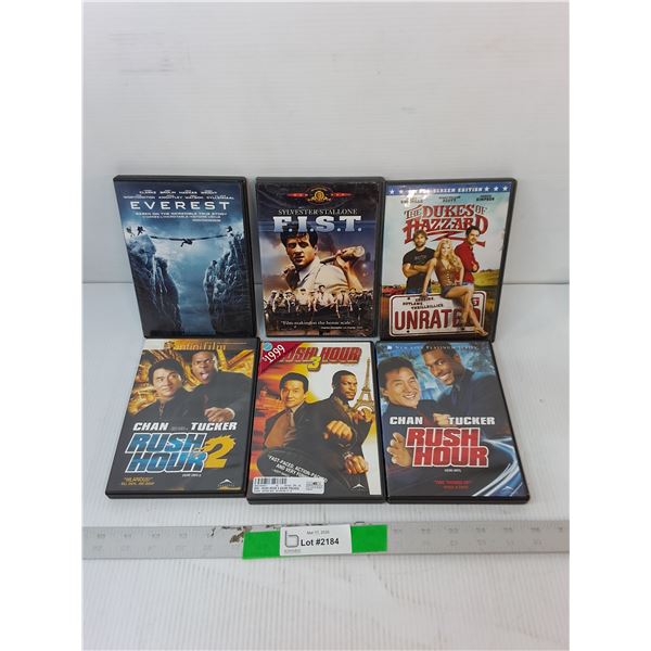 (6) DVDs- Rush Hour, Dukes of Hazzard, Everest, Misc.