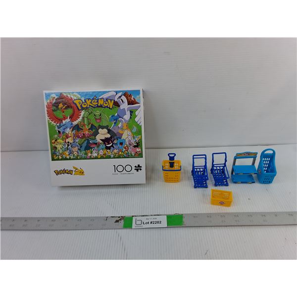 Pokemon Puzzle- As Is & Miniature Grocery Toys