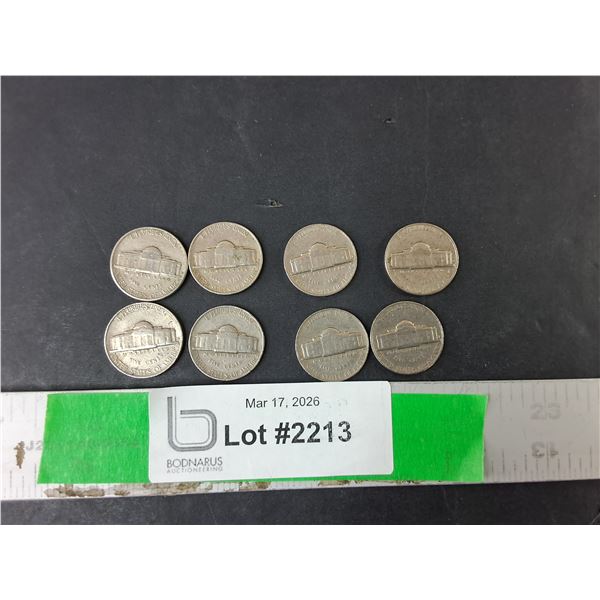 (8) American Five Cent Coins- 1957-64