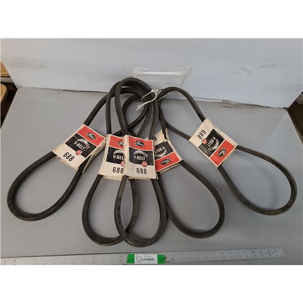 (5) Gates 688 V-Belts- Pickup Preferred