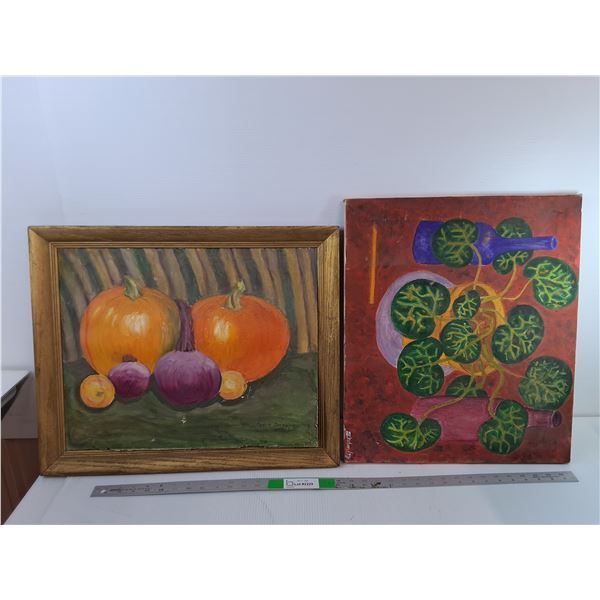 Produce & Leaves Paintings Up to 22.75" x 18.75"- Cannot Ship