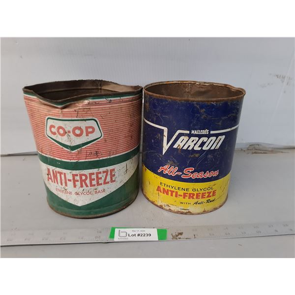 Vintage Varcon & Co-op Antifreeze Cans