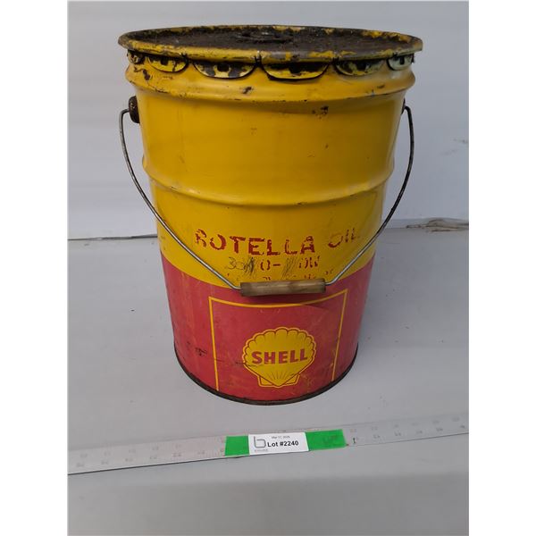 Vintage Shell Rotella Oil Pail-Empty - PICK UP ONLY