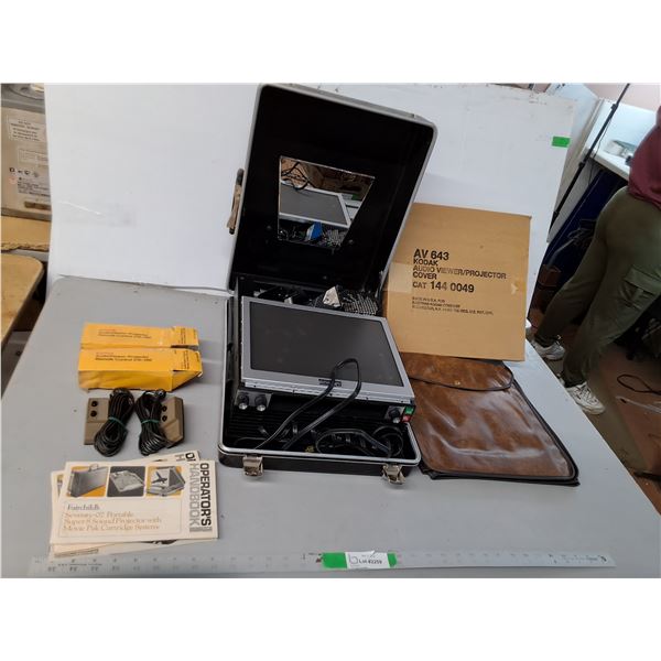 Fairchild Seventy 07 Projector- Powers On/As Is, Manual, Kodak Remotes & Projector Cover-PICK UP