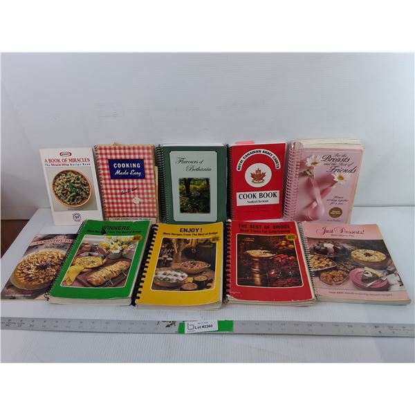 (10) Cookbooks- Best of Bridge, Army Cadets, Miracle Whip, Misc.