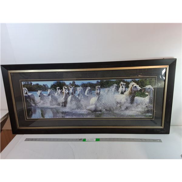 Framed Horse Photo 44" x 19.75"- Cannot Ship