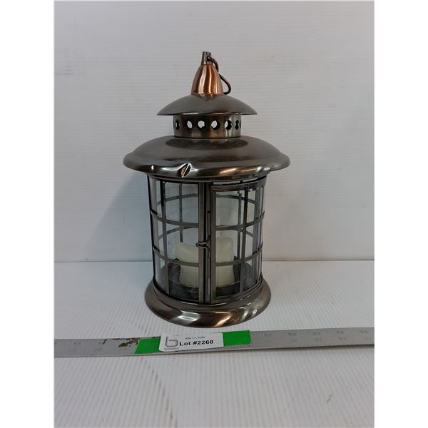 Metal Candle Lantern 12" Tall