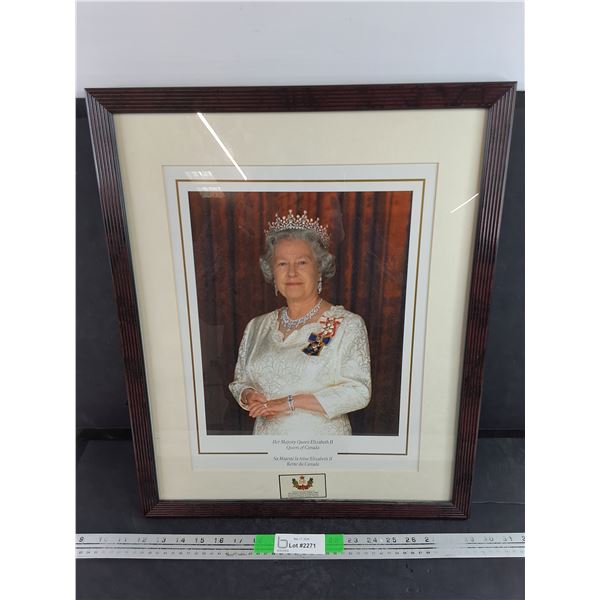 Framed Her Majesty Queen Elizabeth II Queen of Canada Portrait 21" x 18"