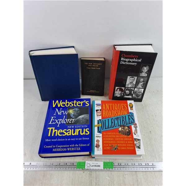 Books - Websters Thesaurus, The New Testament & Psalms, Antiques Roadshow