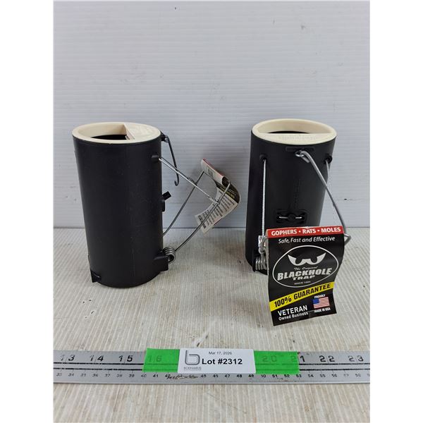 (2) Blackhole Trap Rodent Traps
