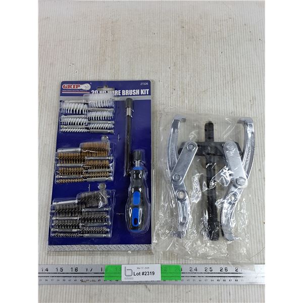 Grip 20 pc Wire Brush Kit & 6" Gear Puller